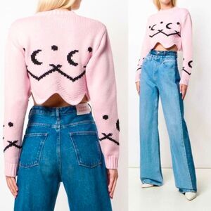 Alanui Cashmere Cropped Sweater Geometric Moon